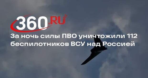 За ночь силы ПВО уничтожили 112 беспилотников ВСУ над Россией