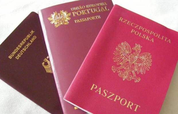Самые разные оттенки красных паспортов. 