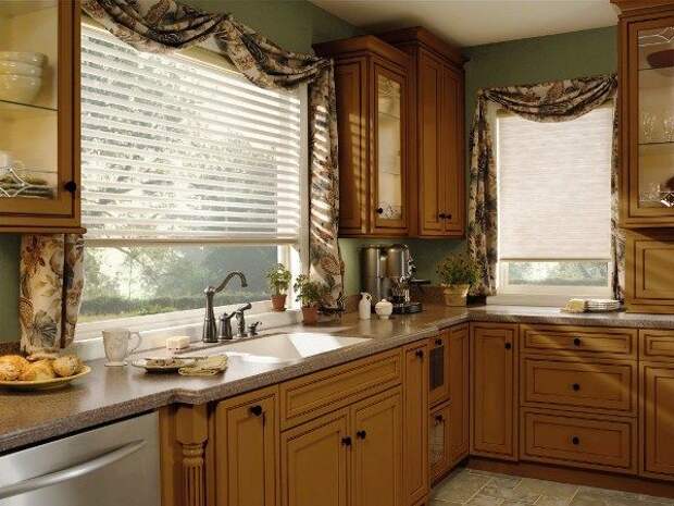 красивые шторы на кухню фото