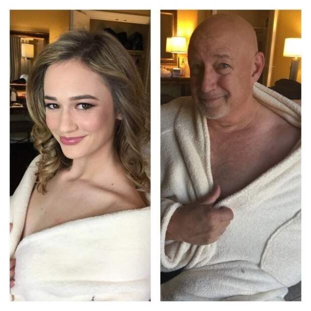 Отец спародировал модельную фотосессию дочери, поняв, что остановился в одном отеле с ней