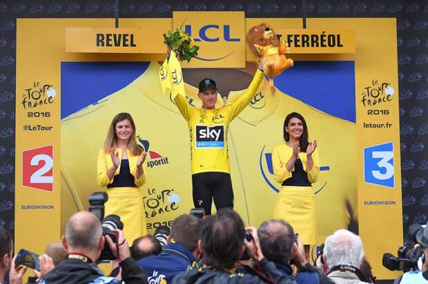 Крис Фрум в желтой майке (фото: Tim de Waele/TDWSport.com)