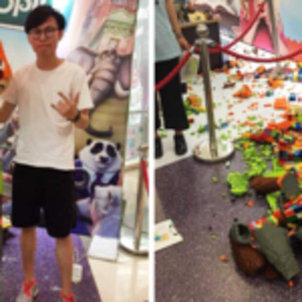 Мужчина потратил 15 000 долларов и 3 дня на скульптуру из «Лего», а ребенок разрушил ее за секунду