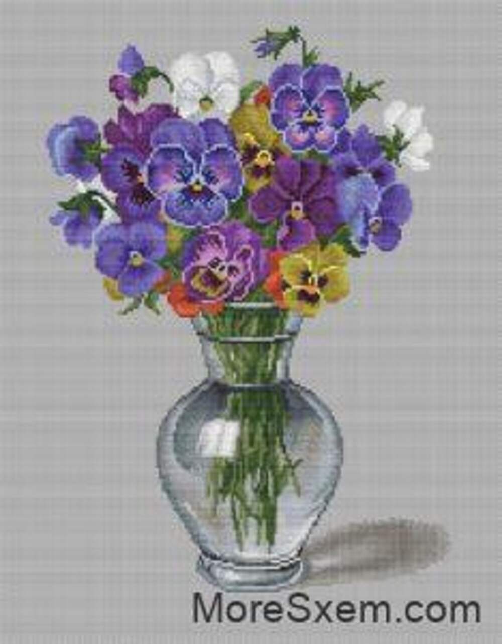 Схема вышивки вазы. Альберт Вильямс Анютины глазки. Фуджико Анютины глазки. OLANTA «Анютины глазки». Золотое Руно Анютины глазки.