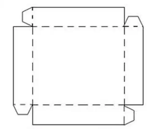 Чертеж коробочки из бумаги