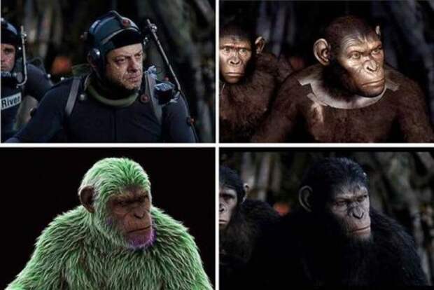 Кадры из фильма "Планета обезьян" до и после добавления спецэффектов (20 фото)