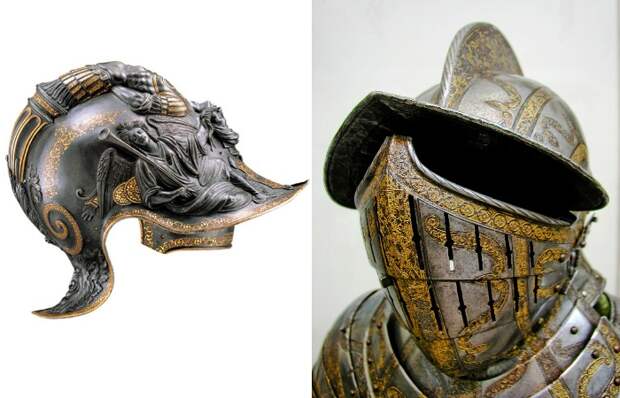 Величественные шлемы монархов эпохи Возрождения. | Фото: flickriver.com.