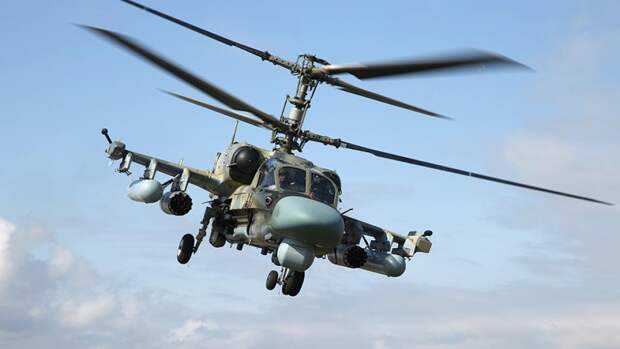 Ударный вертолет Ка-52 «Аллигатор» во время окружного этапа конкурса «Авиадартс-2019» в Краснодарском крае