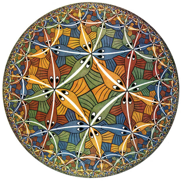 Гравюра «Circle Limit III» М. К. Эшера (1959 год)