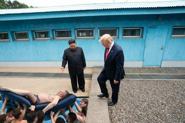 Результаты творчества визит трампа в корею, ким чен ын, мемы, политика, трамп, фотожабы