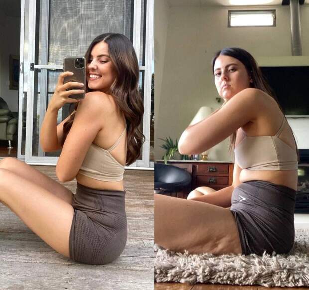 Девушка разоблачила все идеальные фото в инстаграм в стиле «до и после» на своем личном примере