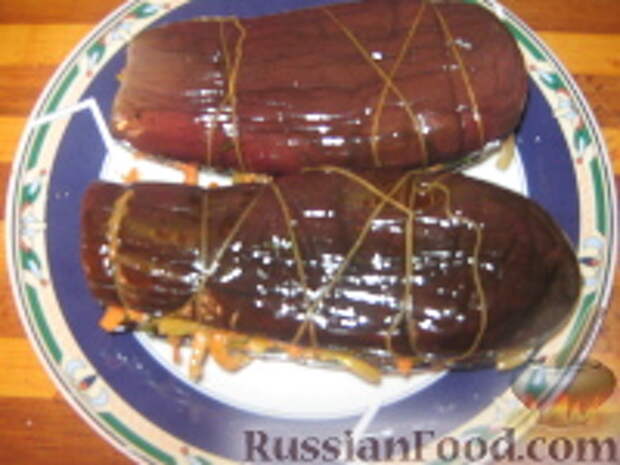 Фото к рецепту: Баклажаны, фаршированные овощами