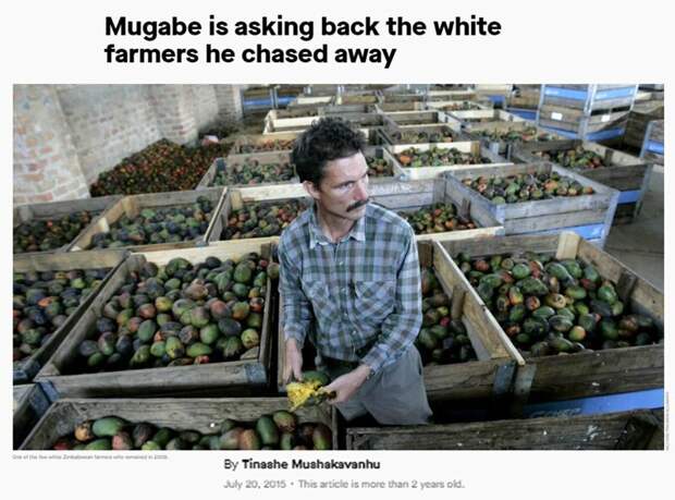 Мугабе просит вернуться белых фермеров, которых он преследовал