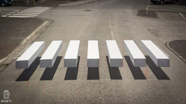 На улицах Исландии появились трехмерные "зебры"