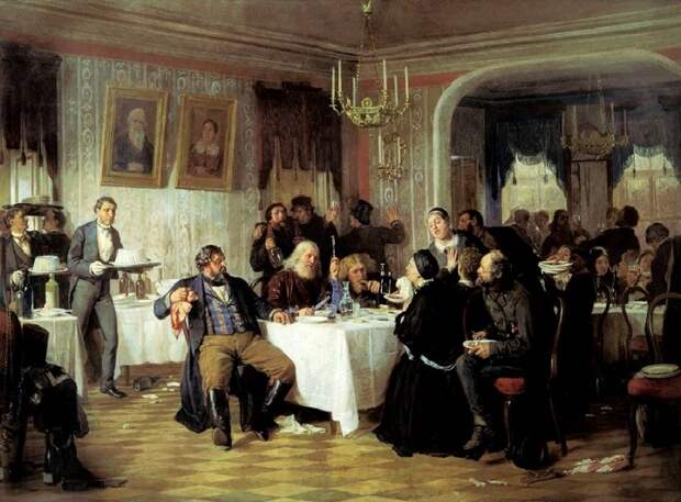 Фирс Журавлев.«Купеческие поминки».1876 г. Фирс Журавлев.«Купеческие поминки».1876 г.