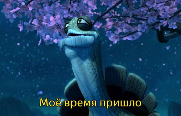 Мое время пришло - мем с черепахой из "Кунг-фу панды"
