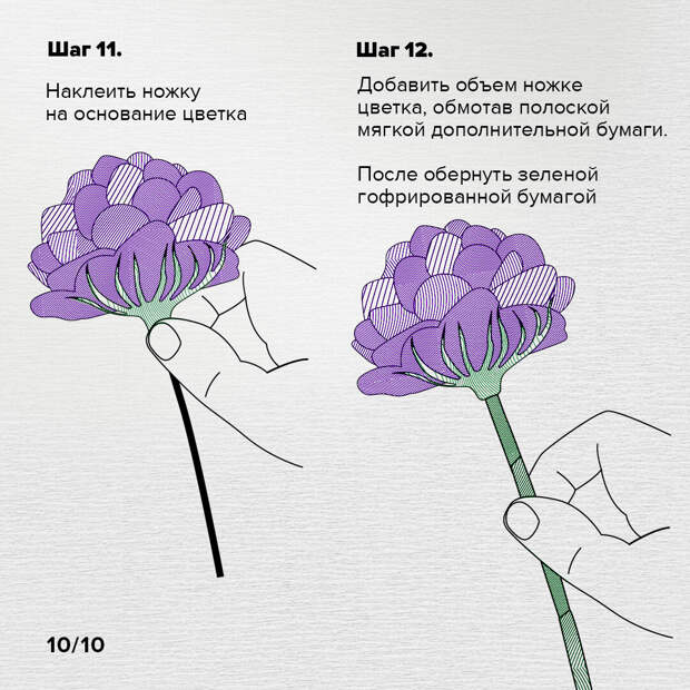 Чтобы хризантемы в саду никогда не отцветали, мы создали пошаговый мастер класс по изготовлению этих цветов из гофрированной бумаги.-11
