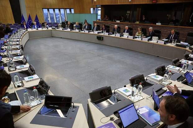 European Commission President Ursula von der Leyen and the European Commissioners attend the first meeting of the new college, in Brussels, Belgium