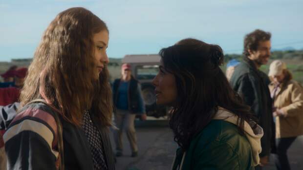 Victoria Bazúa and Eva Longoria in "Land of Women," now streaming on Apple TV+.