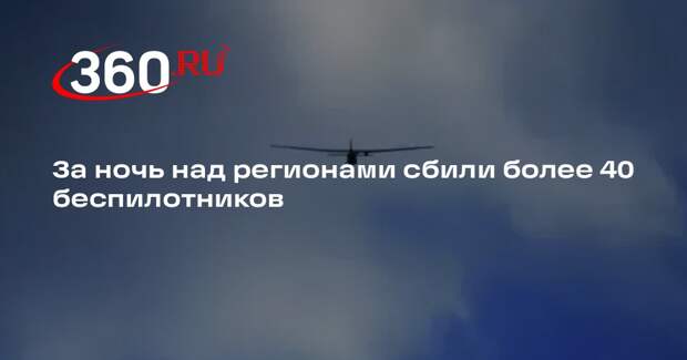 Минобороны: ночью системы ПВО ликвидировали в регионах 42 дрона