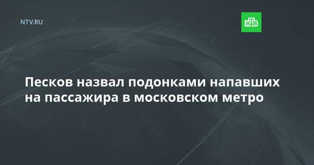 Песков назвал подонками напавших на пассажира в московском метро