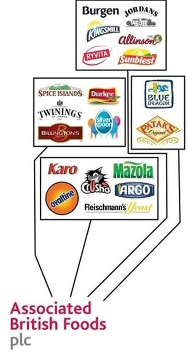 Крупнейшие производители продуктов питания и контролируемые ими компании (11 фото)