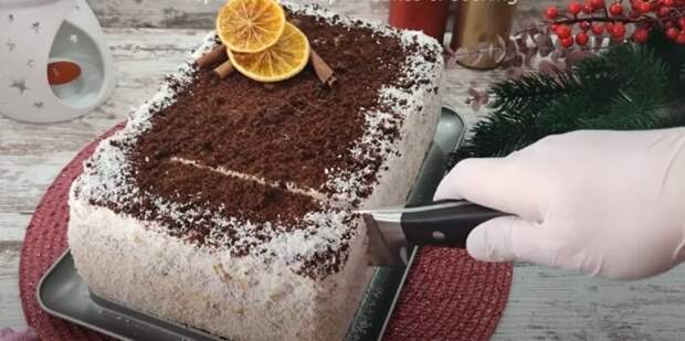 Зимний «Наполеон». Быстрый и очень вкусный торт в шоколаде: без желатина!