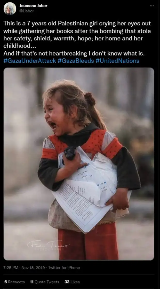 Фейк: Украинский блогер привлекает внимание к событиям в Мариуполе – посты иллюстрируются фотографией плачущей девочки с улиц города.