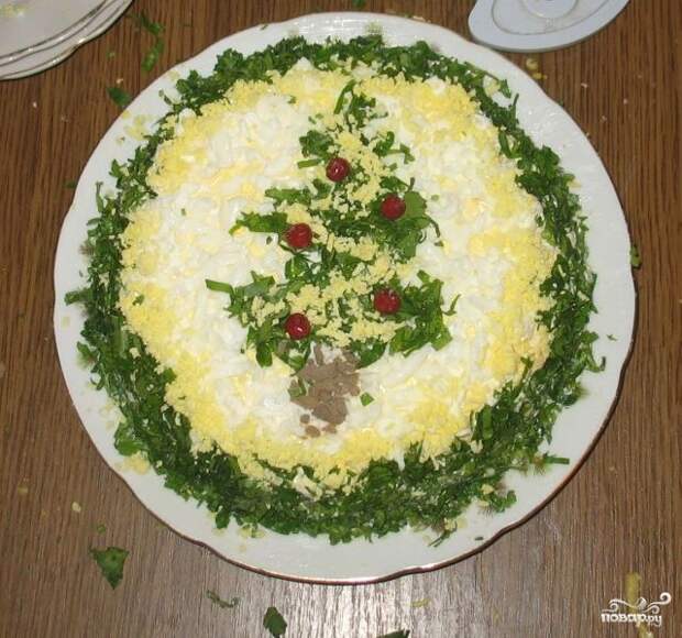 Новогодний печеночный торт