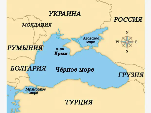 Карта около черного моря