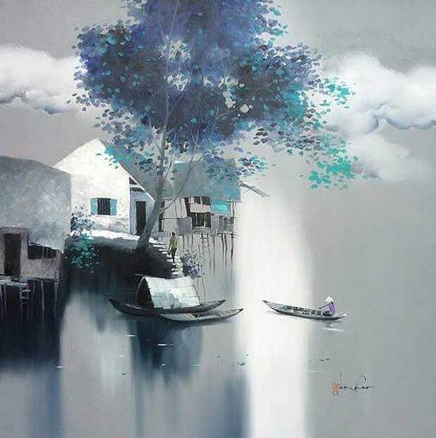 Нежная живопись вьетнамского художника Dang Van Can.
