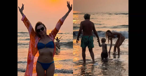 Светлана Бондарчук отдыхает на Гоа вместе с мужем и детьми