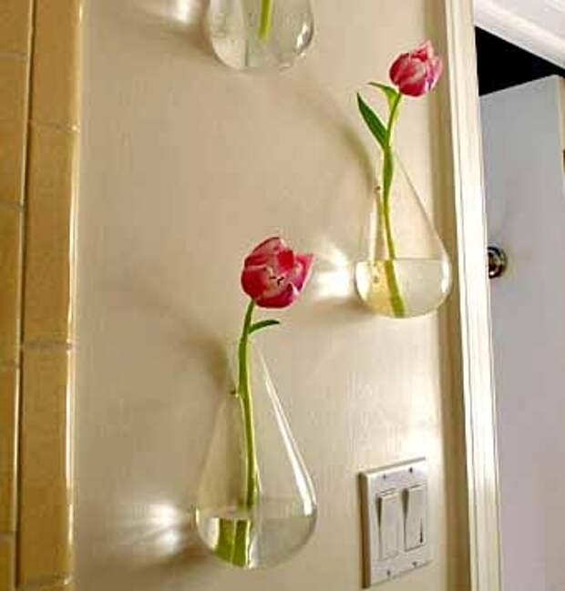 размещение цветочной композиции нга стене