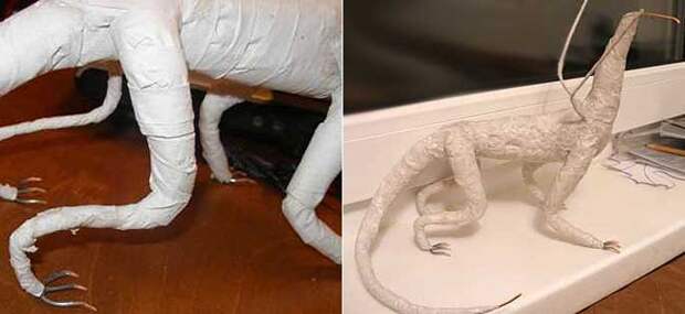 обмотанный своими руками туалетной бумагой дракон ручной работы
