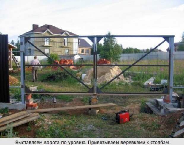 Как сделать распашные ворота из профлиста своими руками