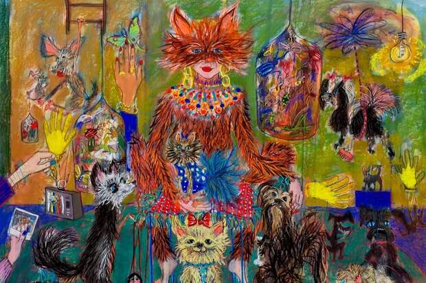Stellas-Dog-Show-155-x-138-cm-Pastel-and-ink-on-paper-2018-.jpg