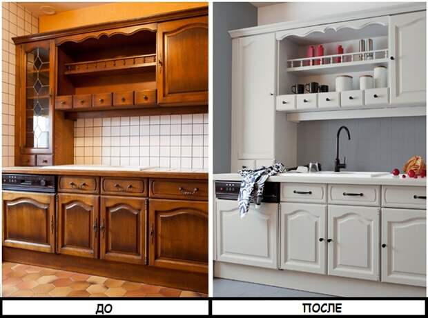 Кухонный гарнитур до и после покраски