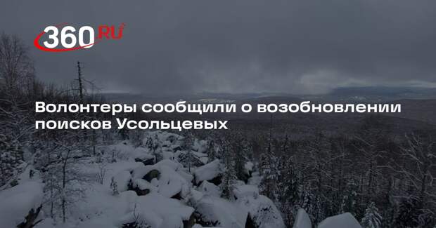 Волонтеры сообщили о возобновлении поисков Усольцевых