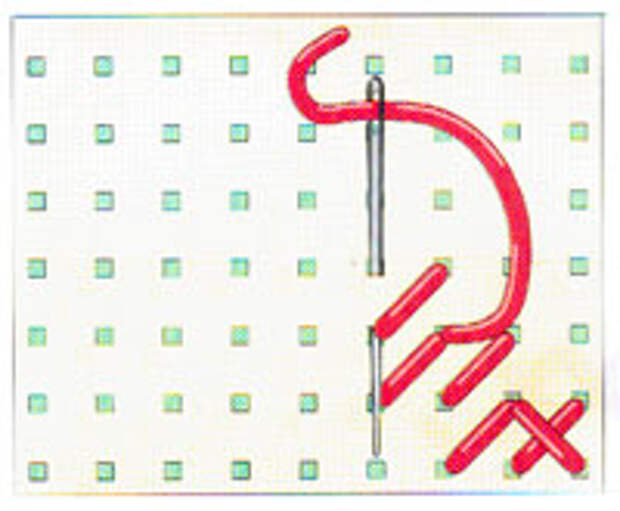 Вышивка крестиком по диагонали. Двойная диагональ справа налево (фото 5)