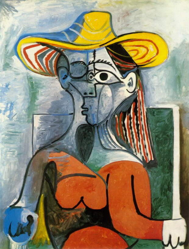 Пабло Пикассо. Бюст женщины в шляпе. 1962 год