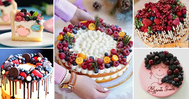 Красивое украшение торта фруктами - 58 фото