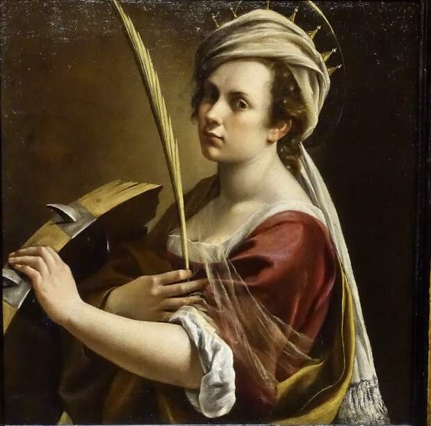 Автопортрет в образе Святой Екатерины Александрийской. Артемизия Джентилески, 1615-1717, Национальная галерея, Лондон.jpg