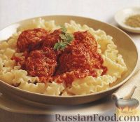 Фото к рецепту: Паста лазаньетте с куриными тефтелями