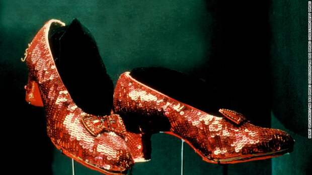 UNITED STATES - JANUARY 01: red ruby shoes worn by Judy Garland as Dorothy in