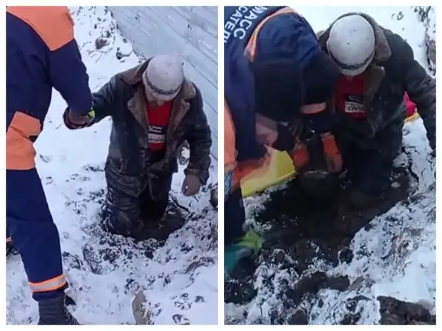 Мужчина по пояс провалился в яму с грязью и замерз в Новосибирске