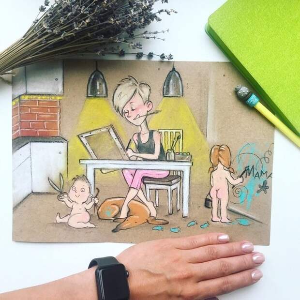 Иллюстрации о повседневной жизни российской мамы будни мамы, иллюстарации, мама и ребенок, повседневность