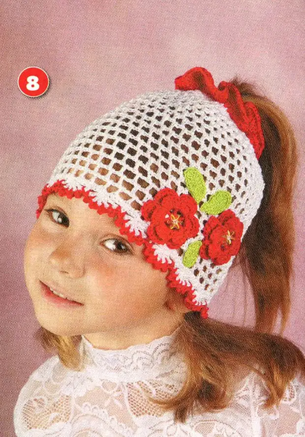 Вязание шапок крючком для девочек