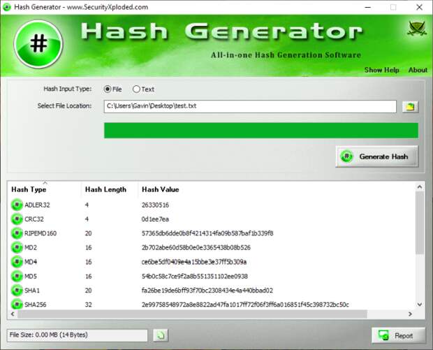 hash generator generate file hash