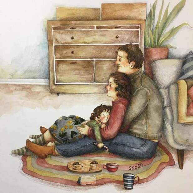 Этот иллюстратор рисует моменты из семейной жизни, который поймут только любящие люди