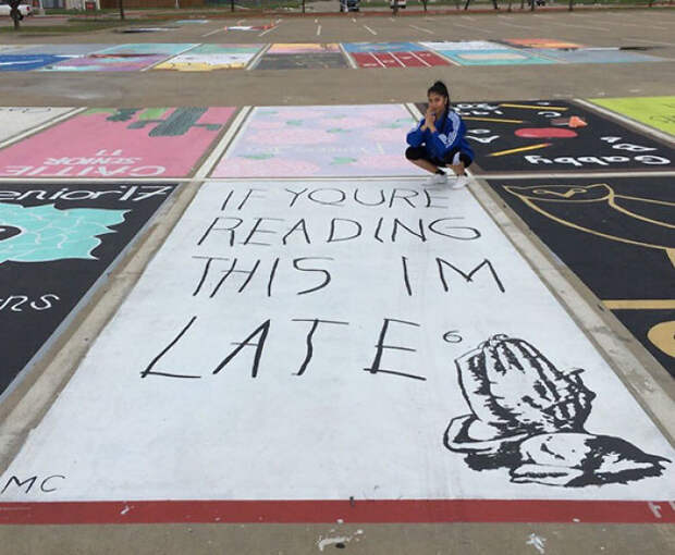 High School Seniors Painted Parking Spots