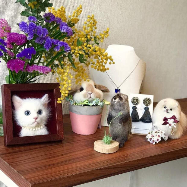 Реалистичные 3D-портреты кошек из шерсти